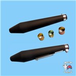 MUFFLER BLACK SHORT PEASHOOTER 19" WITH REDUCERS